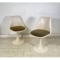 COPPIA SEDIE BIANCHE DESIGN ANNI 70 SEDIA Play ITALY CHAIRS Tulip KNOLL STYLE