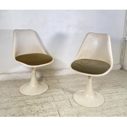 COPPIA SEDIE BIANCHE DESIGN ANNI 70 SEDIA Play ITALY CHAIRS Tulip KNOLL STYLE