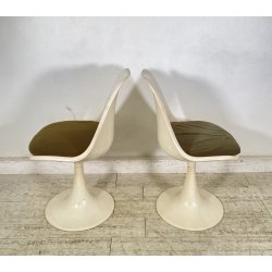 COPPIA SEDIE BIANCHE DESIGN ANNI 70 SEDIA Play ITALY CHAIRS Tulip KNOLL STYLE
