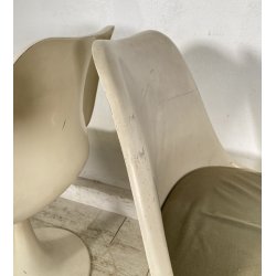 COPPIA SEDIE BIANCHE DESIGN ANNI 70 SEDIA Play ITALY CHAIRS Tulip KNOLL STYLE