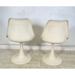 COPPIA SEDIE BIANCHE DESIGN ANNI 70 SEDIA Play ITALY CHAIRS Tulip KNOLL STYLE