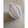 VASO VETRO MURANO COSTOLATO INCAMICIATO INCLUSIONI BIANCO OPALINO FOGLIA ARGENTO