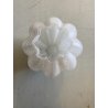 VASO VETRO MURANO COSTOLATO INCAMICIATO INCLUSIONI BIANCO OPALINO FOGLIA ARGENTO
