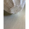 VASO VETRO MURANO COSTOLATO INCAMICIATO INCLUSIONI BIANCO OPALINO FOGLIA ARGENTO
