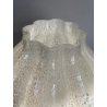 VASO VETRO MURANO COSTOLATO INCAMICIATO INCLUSIONI BIANCO OPALINO FOGLIA ARGENTO