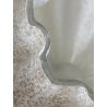 VASO VETRO MURANO COSTOLATO INCAMICIATO INCLUSIONI BIANCO OPALINO FOGLIA ARGENTO