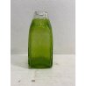 VASO BOTTIGLIA VETRO Murano TRASPARENTE VERDE PELUGOSO BASE SQUADRATA POP DESIGN