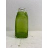 VASO BOTTIGLIA VETRO Murano TRASPARENTE VERDE PELUGOSO BASE SQUADRATA POP DESIGN