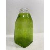 VASO BOTTIGLIA VETRO Murano TRASPARENTE VERDE PELUGOSO BASE SQUADRATA POP DESIGN