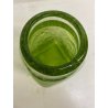 VASO BOTTIGLIA VETRO Murano TRASPARENTE VERDE PELUGOSO BASE SQUADRATA POP DESIGN