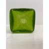 VASO BOTTIGLIA VETRO Murano TRASPARENTE VERDE PELUGOSO BASE SQUADRATA POP DESIGN