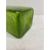 VASO BOTTIGLIA VETRO Murano TRASPARENTE VERDE PELUGOSO BASE SQUADRATA POP DESIGN