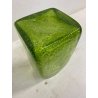VASO BOTTIGLIA VETRO Murano TRASPARENTE VERDE PELUGOSO BASE SQUADRATA POP DESIGN