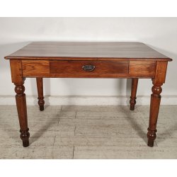 ANTICO TAVOLO legno ROVERE epoca 800 CUCINA scrivania SALA PRANZO 1 CASSETTO