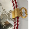 ANTICO VASSOIO a SPECCHIO anni 60 CORNICE TORCIGLIONI VETRO Murano SCENA GALANTE