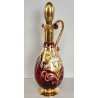 ANTICO SET LIQUORE ROSOLIO DECANTER 6 PERS. VETRO Murano ROSSO DECORO ORO FIORI