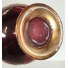 ANTICO SET LIQUORE ROSOLIO DECANTER 6 PERS. VETRO Murano ROSSO DECORO ORO FIORI