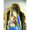 ANTICA grande ACQUASANTIERA MADONNA in CERAMICA MAIOLICA MEISSEN stile DRESDEN