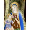ANTICA grande ACQUASANTIERA MADONNA in CERAMICA MAIOLICA MEISSEN stile DRESDEN