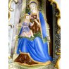 ANTICA grande ACQUASANTIERA MADONNA in CERAMICA MAIOLICA MEISSEN stile DRESDEN