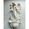 grande ANTICA ACQUASANTIERA ANGELO h 32 cm CERAMICA MAIOLICA MEISSEN o DRESDEN