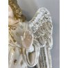 grande ANTICA ACQUASANTIERA ANGELO h 32 cm CERAMICA MAIOLICA MEISSEN o DRESDEN