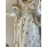 grande ANTICA ACQUASANTIERA ANGELO h 32 cm CERAMICA MAIOLICA MEISSEN o DRESDEN