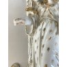 grande ANTICA ACQUASANTIERA ANGELO h 32 cm CERAMICA MAIOLICA MEISSEN o DRESDEN