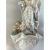 grande ANTICA ACQUASANTIERA ANGELO h 32 cm CERAMICA MAIOLICA MEISSEN o DRESDEN