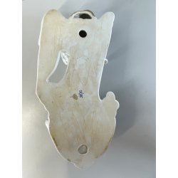 grande ANTICA ACQUASANTIERA ANGELO h 32 cm CERAMICA MAIOLICA MEISSEN o DRESDEN