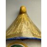 CALTGIRONE antica GRANDE ACQUASANTIERA MADONNA h 36,5 cm in MAIOLICA ceramica