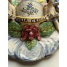 CALTGIRONE antica GRANDE ACQUASANTIERA MADONNA h 36,5 cm in MAIOLICA ceramica