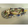 CALTGIRONE antica GRANDE ACQUASANTIERA MADONNA h 36,5 cm in MAIOLICA ceramica