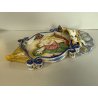 CALTGIRONE antica GRANDE ACQUASANTIERA MADONNA h 36,5 cm in MAIOLICA ceramica