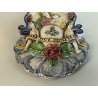 CALTGIRONE antica GRANDE ACQUASANTIERA MADONNA h 36,5 cm in MAIOLICA ceramica