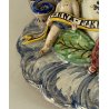 CALTGIRONE antica GRANDE ACQUASANTIERA MADONNA h 36,5 cm in MAIOLICA ceramica