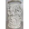 VASO DECORATIVO CERAMICA Capodimonte '900 DORATO SCULTURA BASSORILIEVO ALLEGORIA