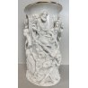 VASO DECORATIVO CERAMICA Capodimonte '900 DORATO SCULTURA BASSORILIEVO ALLEGORIA