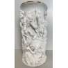 VASO DECORATIVO CERAMICA Capodimonte '900 DORATO SCULTURA BASSORILIEVO ALLEGORIA