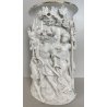 VASO DECORATIVO CERAMICA Capodimonte '900 DORATO SCULTURA BASSORILIEVO ALLEGORIA