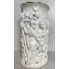 VASO DECORATIVO CERAMICA Capodimonte '900 DORATO SCULTURA BASSORILIEVO ALLEGORIA