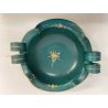 SET VASO CIOTOLA CERAMICA Deruta ATTR. G. Bicchioni VERDE ORO FIORI ART DECò
