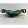SET VASO CIOTOLA CERAMICA Deruta ATTR. G. Bicchioni VERDE ORO FIORI ART DECò