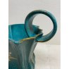 SET VASO CIOTOLA CERAMICA Deruta ATTR. G. Bicchioni VERDE ORO FIORI ART DECò
