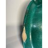 SET VASO CIOTOLA CERAMICA Deruta ATTR. G. Bicchioni VERDE ORO FIORI ART DECò