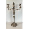 ANTICA COPPIA CANDELABRO CANDELIERE METALLO ARGENTATO 3 BRACCI 4 lumi PRIMO '900