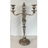 ANTICA COPPIA CANDELABRO CANDELIERE METALLO ARGENTATO 3 BRACCI 4 lumi PRIMO '900
