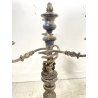 ANTICA COPPIA CANDELABRO CANDELIERE METALLO ARGENTATO 3 BRACCI 4 lumi PRIMO '900
