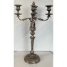 ANTICA COPPIA CANDELABRO CANDELIERE METALLO ARGENTATO 3 BRACCI 4 lumi PRIMO '900