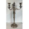 ANTICA COPPIA CANDELABRO CANDELIERE METALLO ARGENTATO 3 BRACCI 4 lumi PRIMO '900